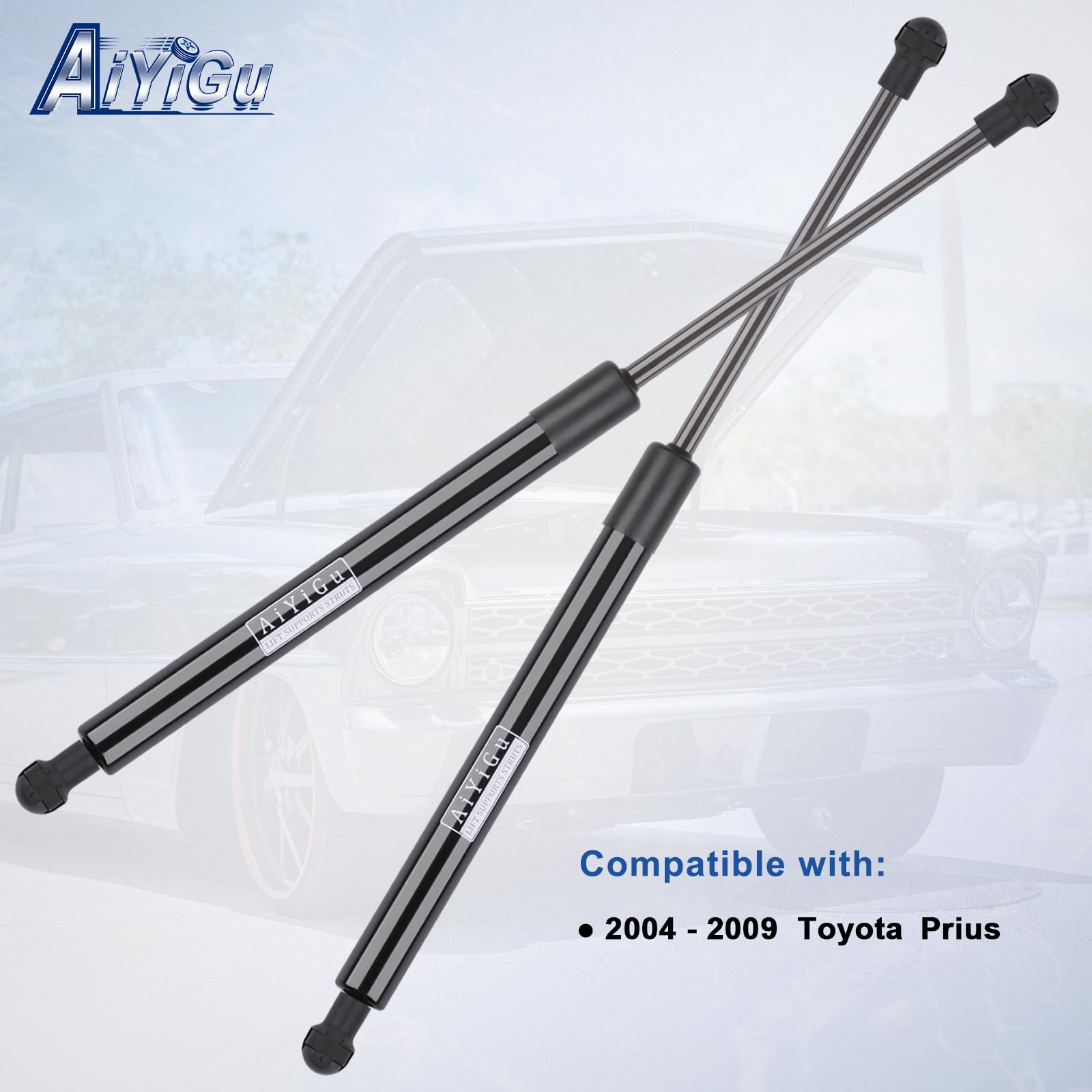 AiYiGu strut mounted on Prius hatch demonstrating safer, controlled opening