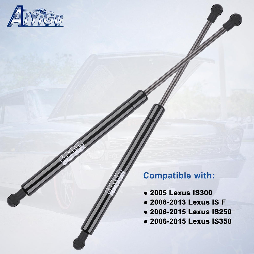 AiYiGu strut installed on Lexus hood demonstrating improved lift support safety