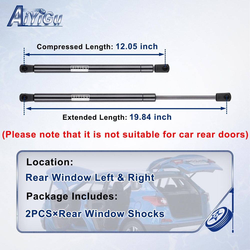 AiYiGu strut length comparison showing correct compressed and extended sizes