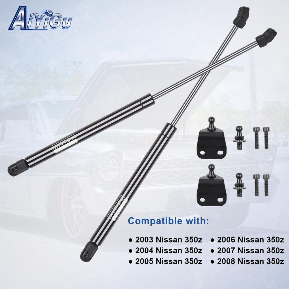 AiYiGu struts installed on Nissan 350Z hatch restoring steady lift and safety