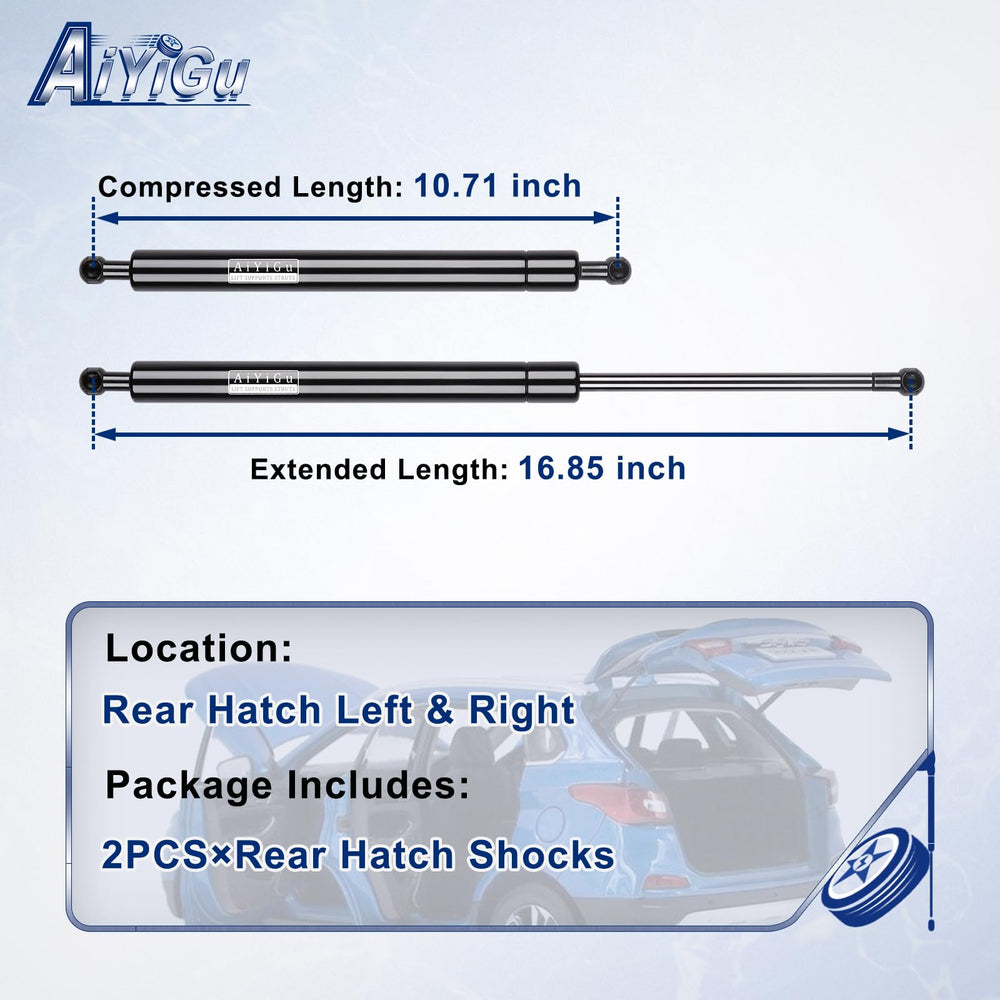 AiYiGu struts side profile with measurements for exact-fit reassurance