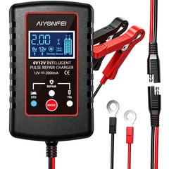 AIYONFEI front view showing compact charger housing and ports for easy storage