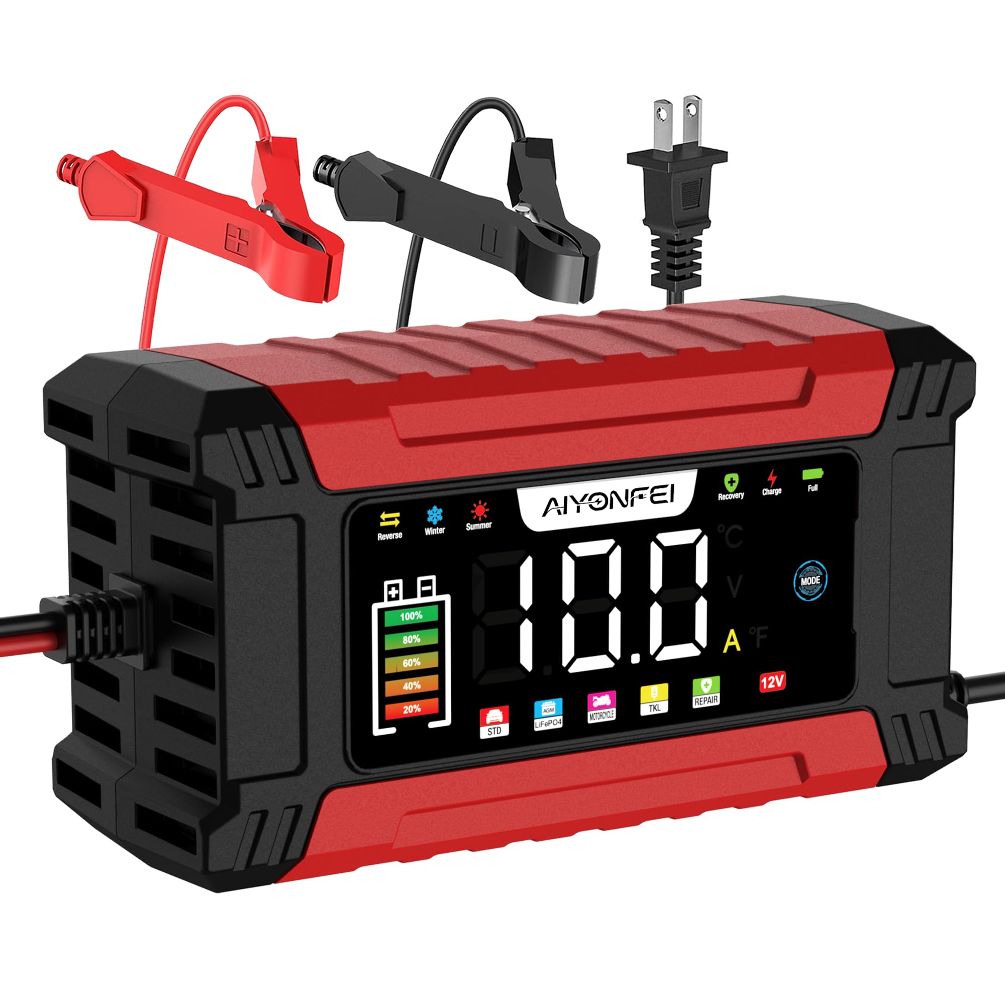 AIYONFEI front panel display showing charging status and LEDs for clear monitoring benefit