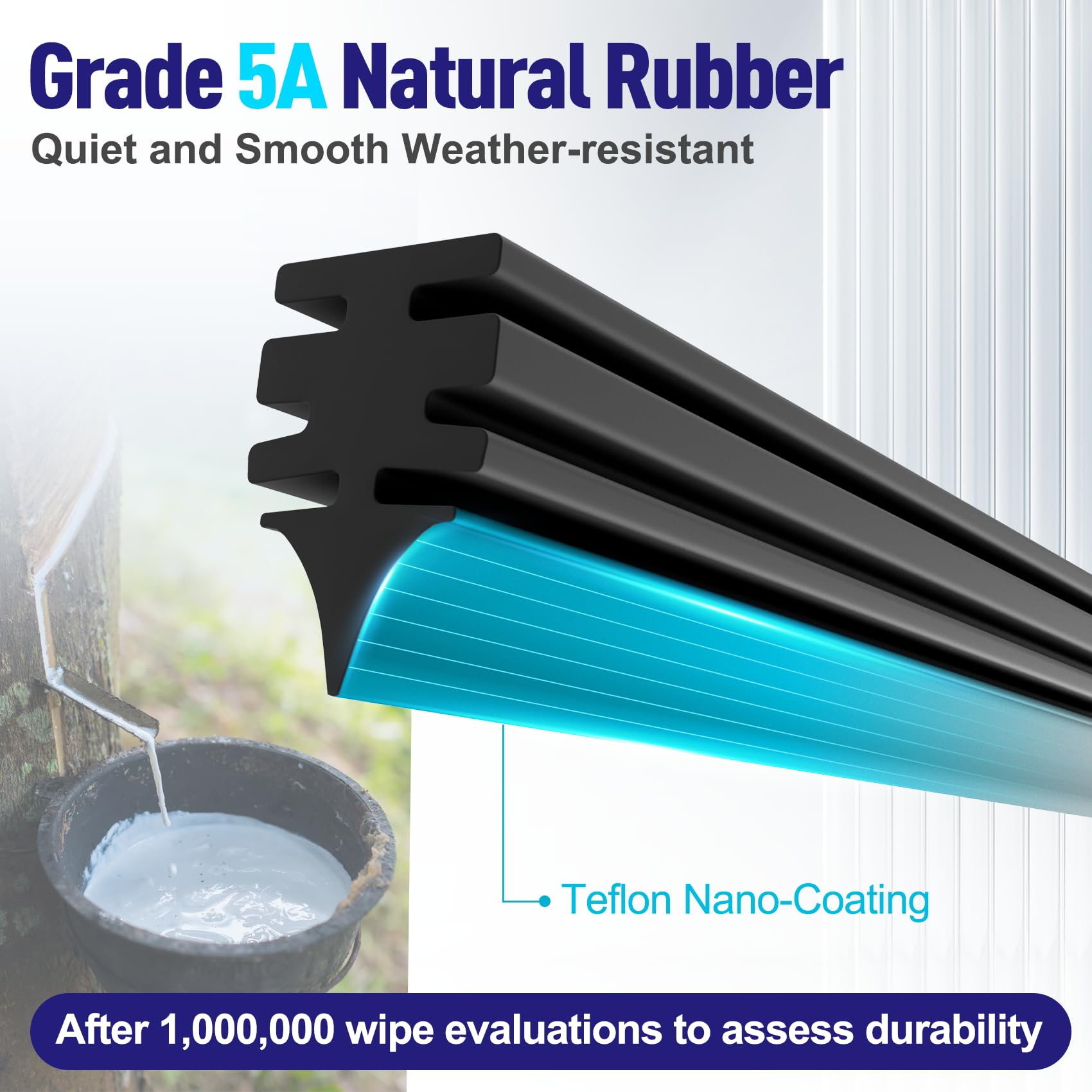 AJK close-up of squeegee edge highlighting durable rubber for streak-free wipes
