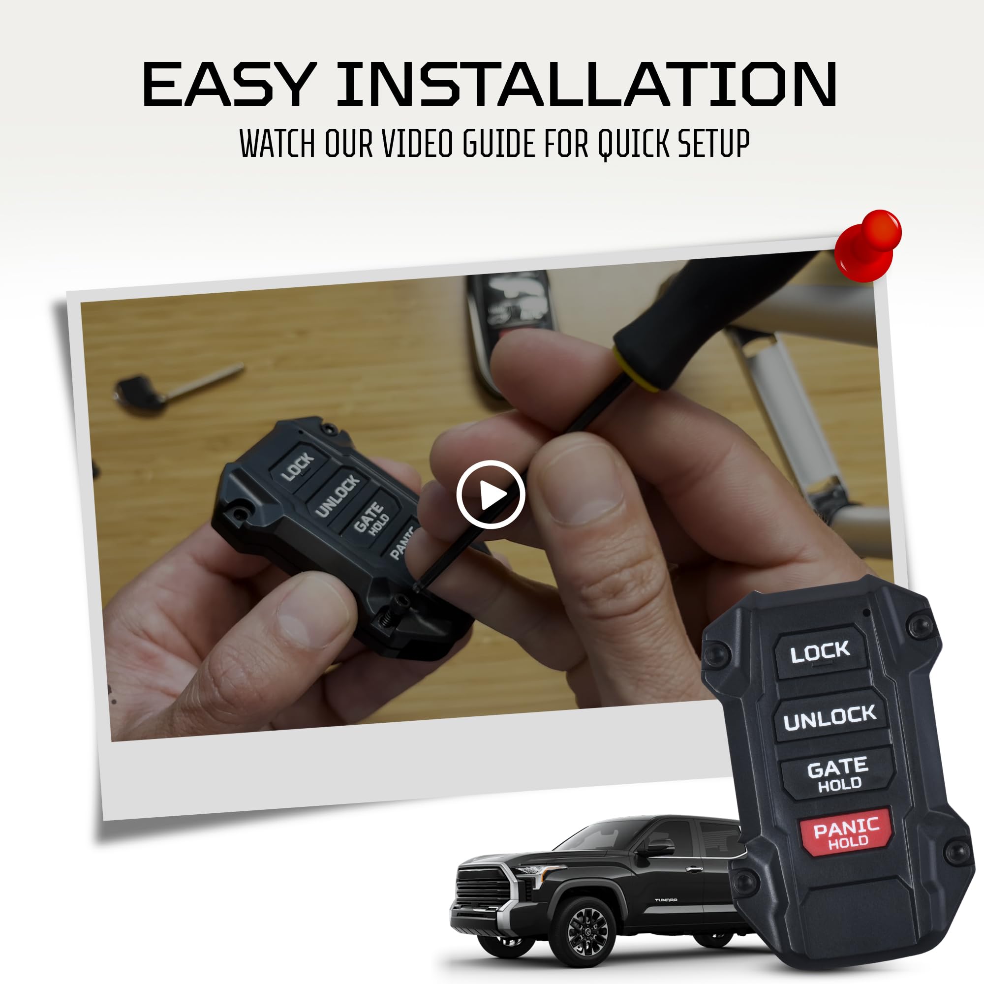 AJT DESIGN packaging with included screws and Allen key for easy install