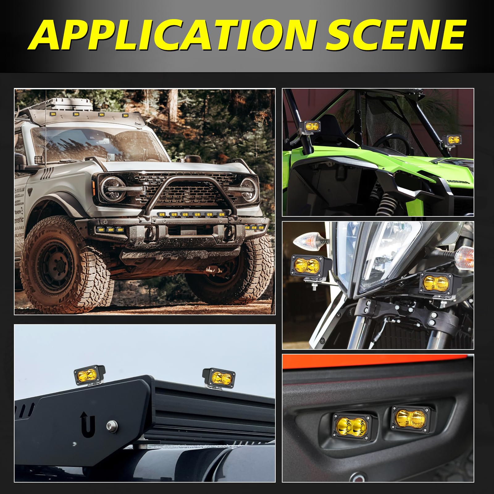 AKD Part pods installed on vehicle bumper demonstrating improved off-road visibility