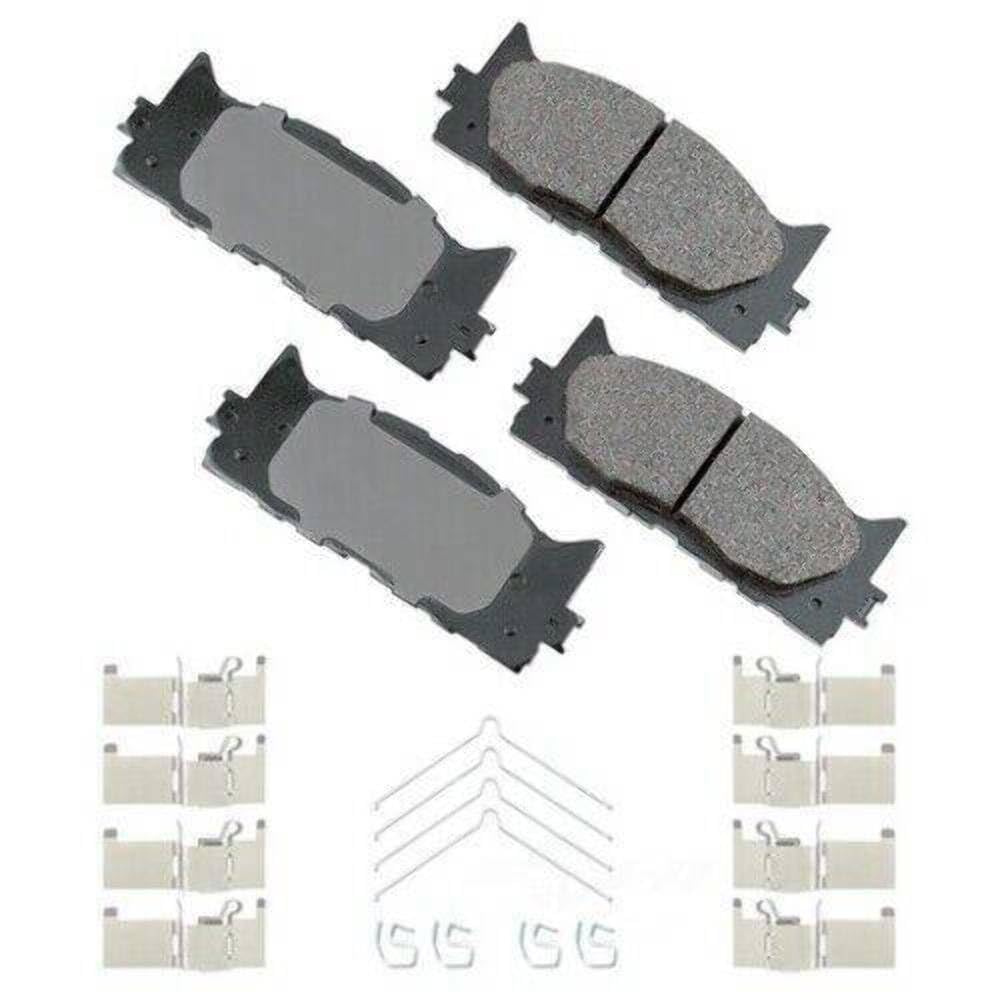 Akebono front packaging showing set of four pads and fitment benefits