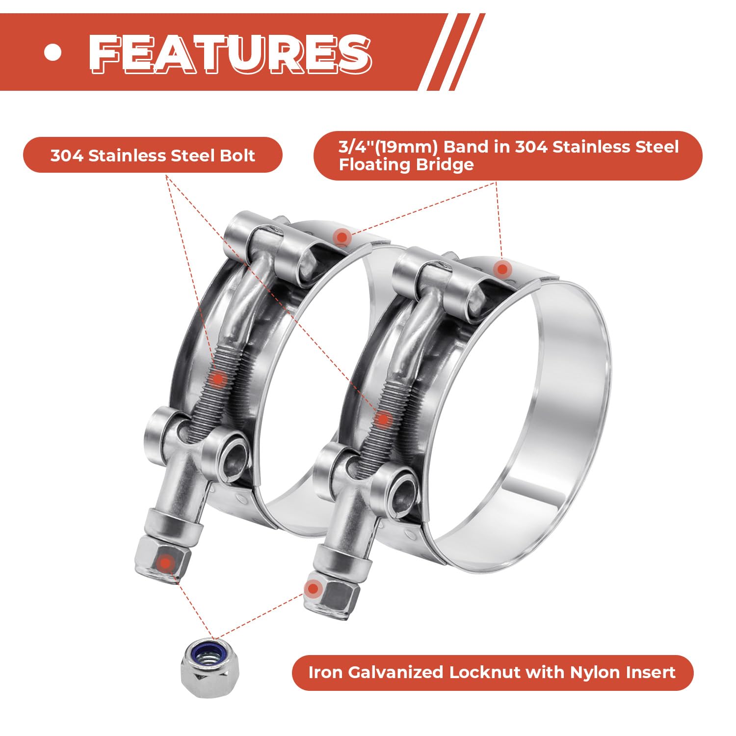 AKIHISA clamp fitted on silicone turbo hose demonstrating secure seal