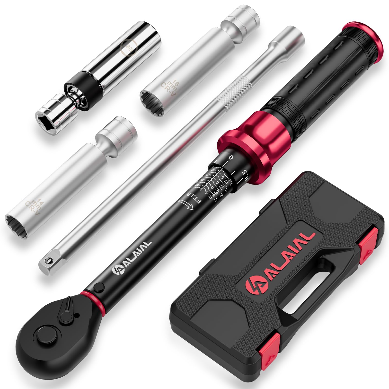 ALAIAL front packaging showing full spark plug socket set and torque wrench for easy identification