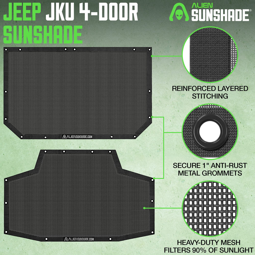 Alien Sunshade close-up of black fabric texture showing durable material benefit