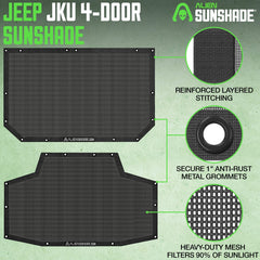 Alien Sunshade close-up of black fabric texture showing durable material benefit