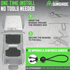 Alien Sunshade installed on Jeep in use showing sun protection benefit