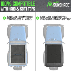 Alien Sunshade bungee and grommet attachment on rollbar for secure fit