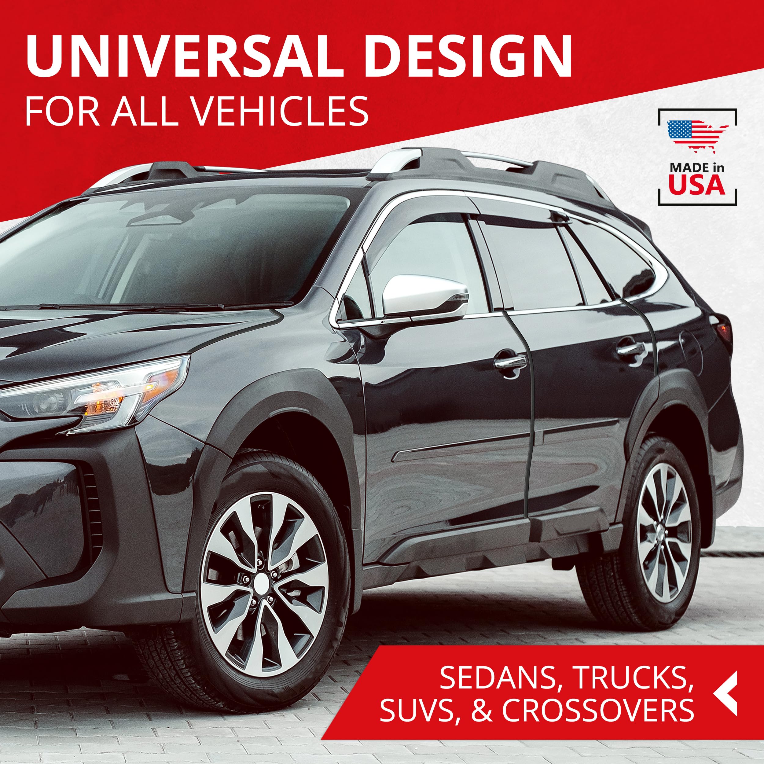 All-Fit Automotive lifestyle shot in driveway illustrating everyday edge protection