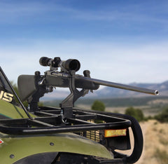 All Rite Products ATV-mounted holder on handlebar demonstrating cargo space preservation