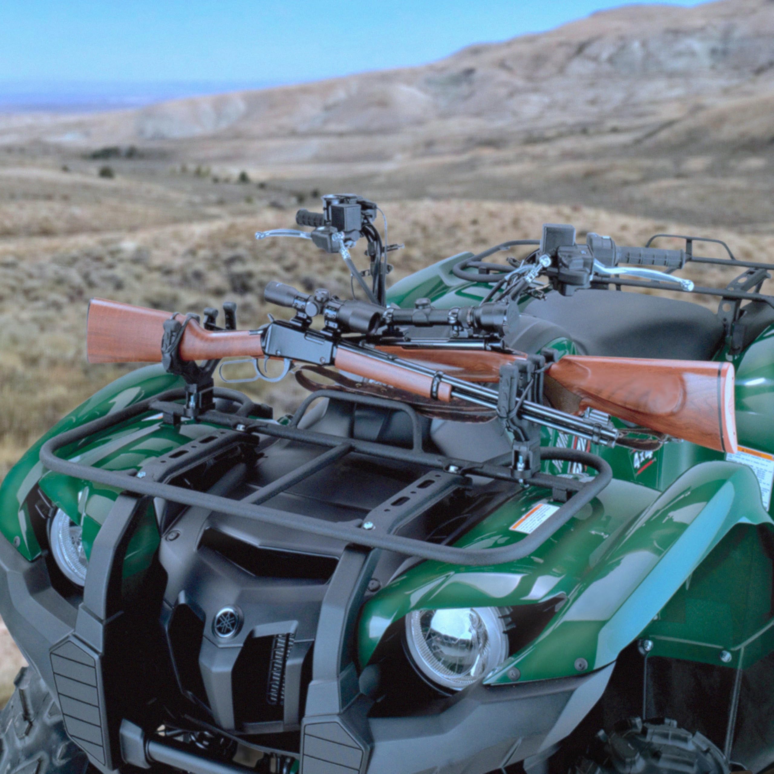 All Rite Graspur mounted with two rifles side-by-side showing stable transport