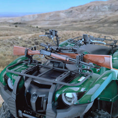 All Rite Graspur mounted with two rifles side-by-side showing stable transport