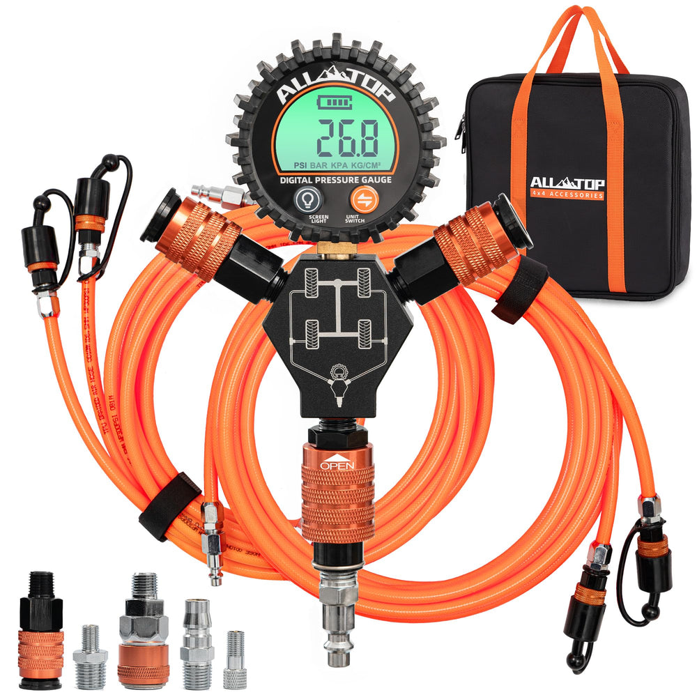 ALL-TOP manifold kit front view showing controls and benefit fast multi-tire inflation