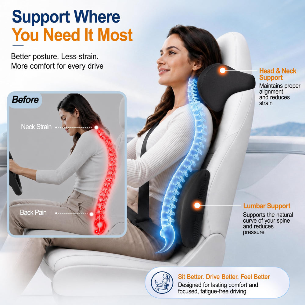 Allaboutsla detailed shot of lumbar pillow curve highlighting spine-aligned support and comfort