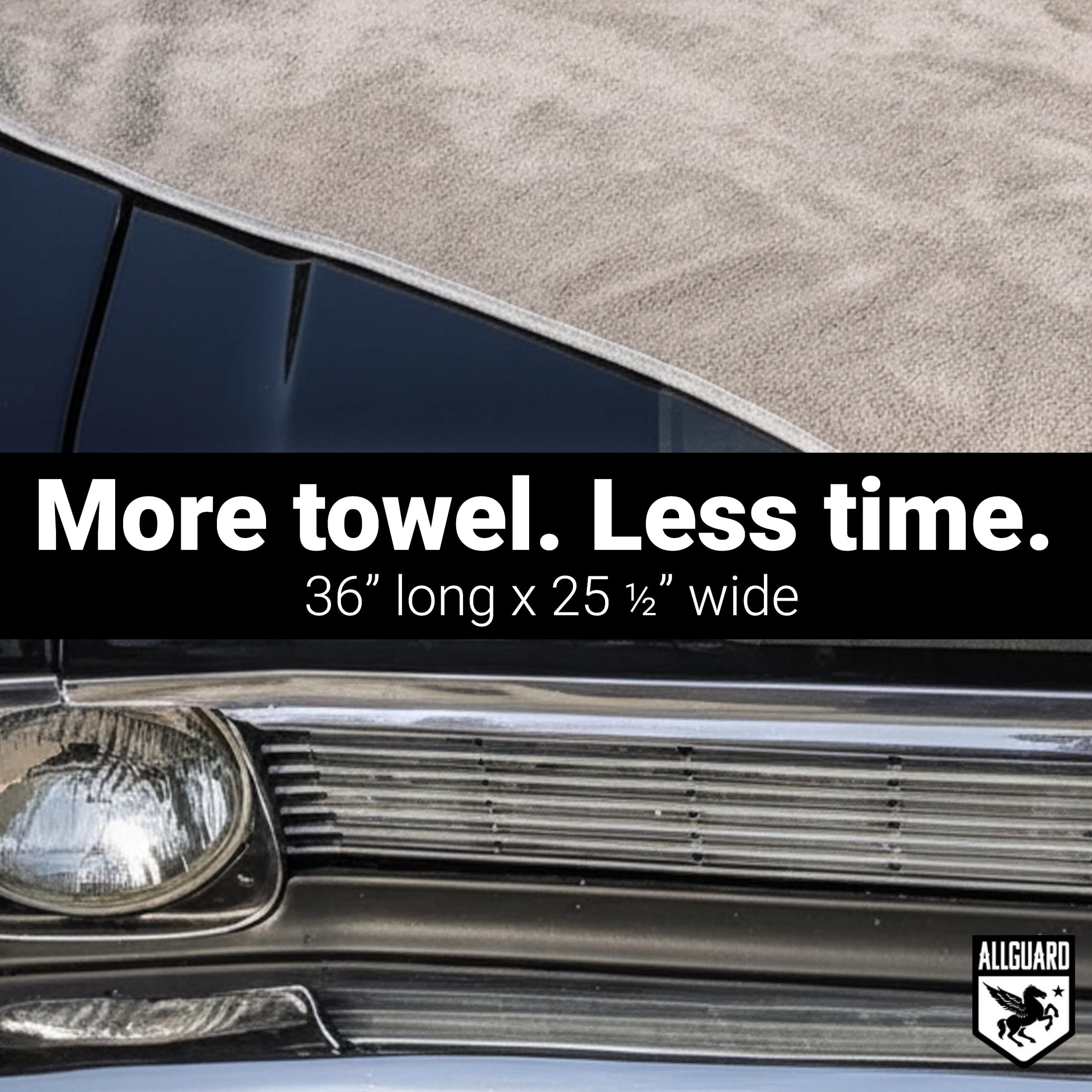 AllGuard towel buffing windshield for streak-free glass benefit