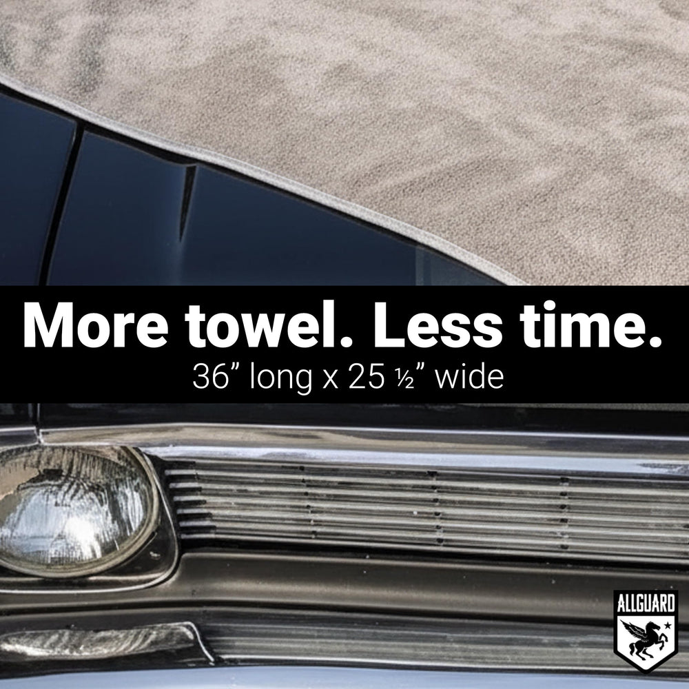 AllGuard towel buffing windshield for streak-free glass benefit