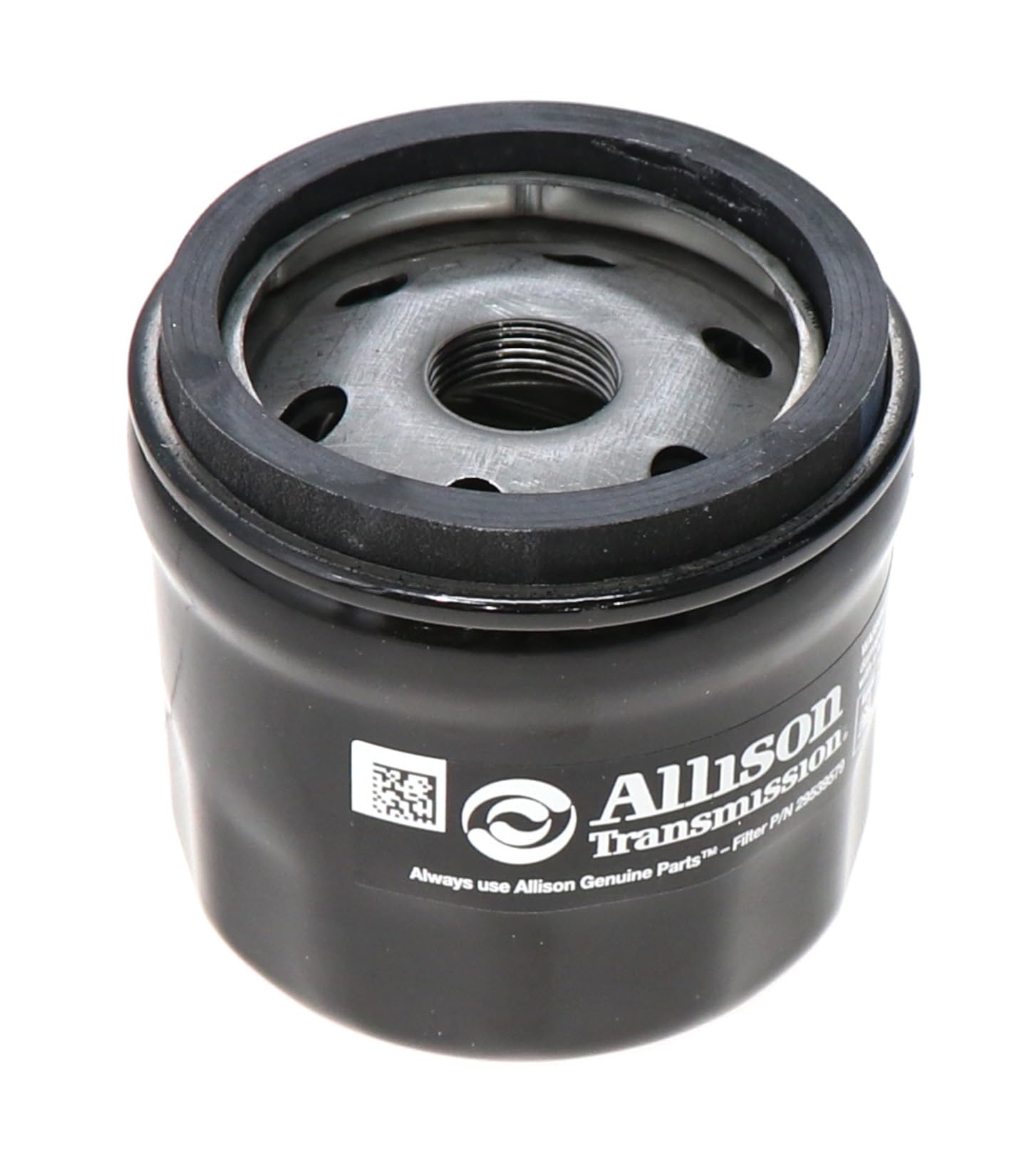 Allison filter front label showing OEM part number and ensures correct replacement