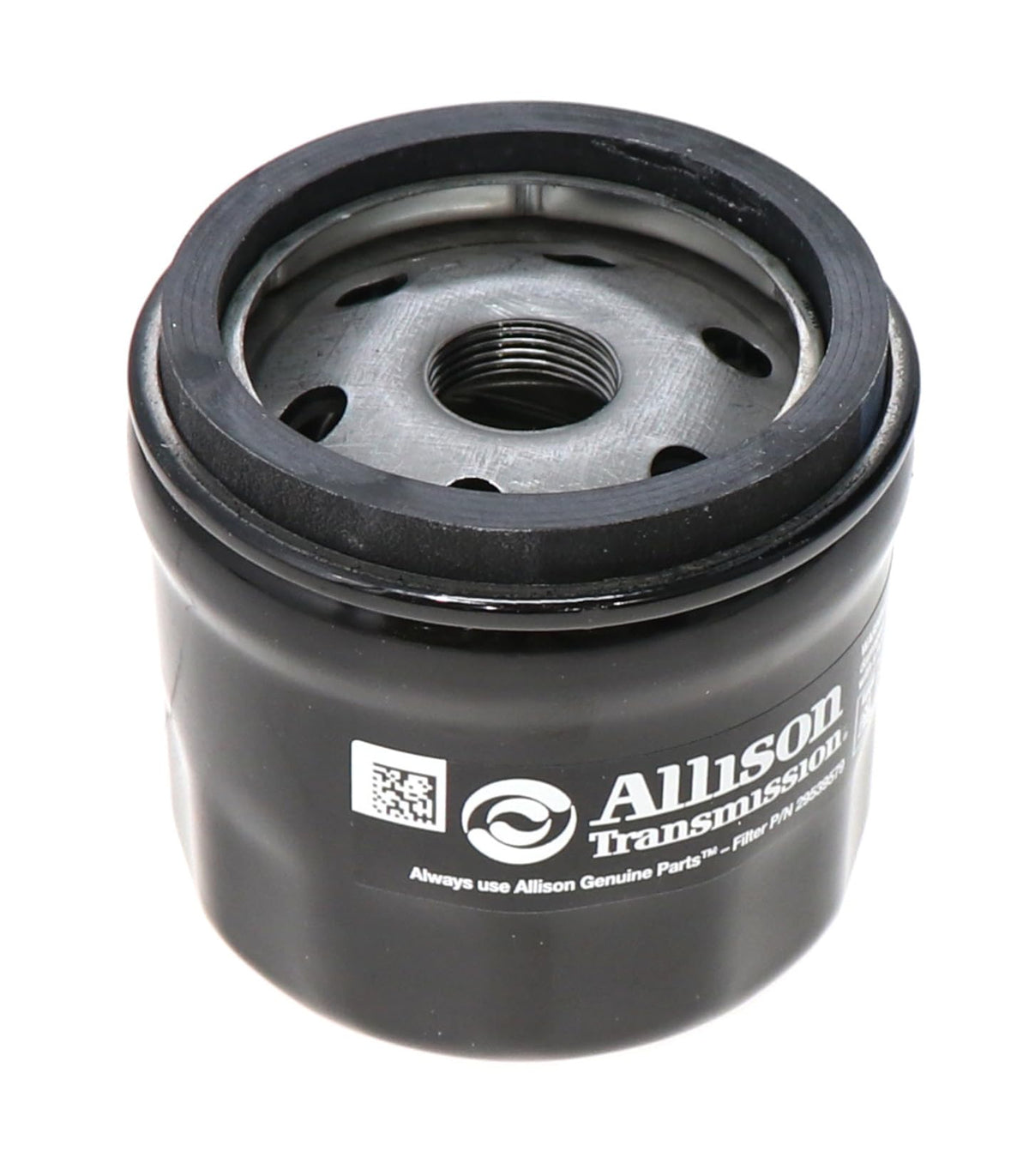 Allison filter front label showing OEM part number and ensures correct replacement