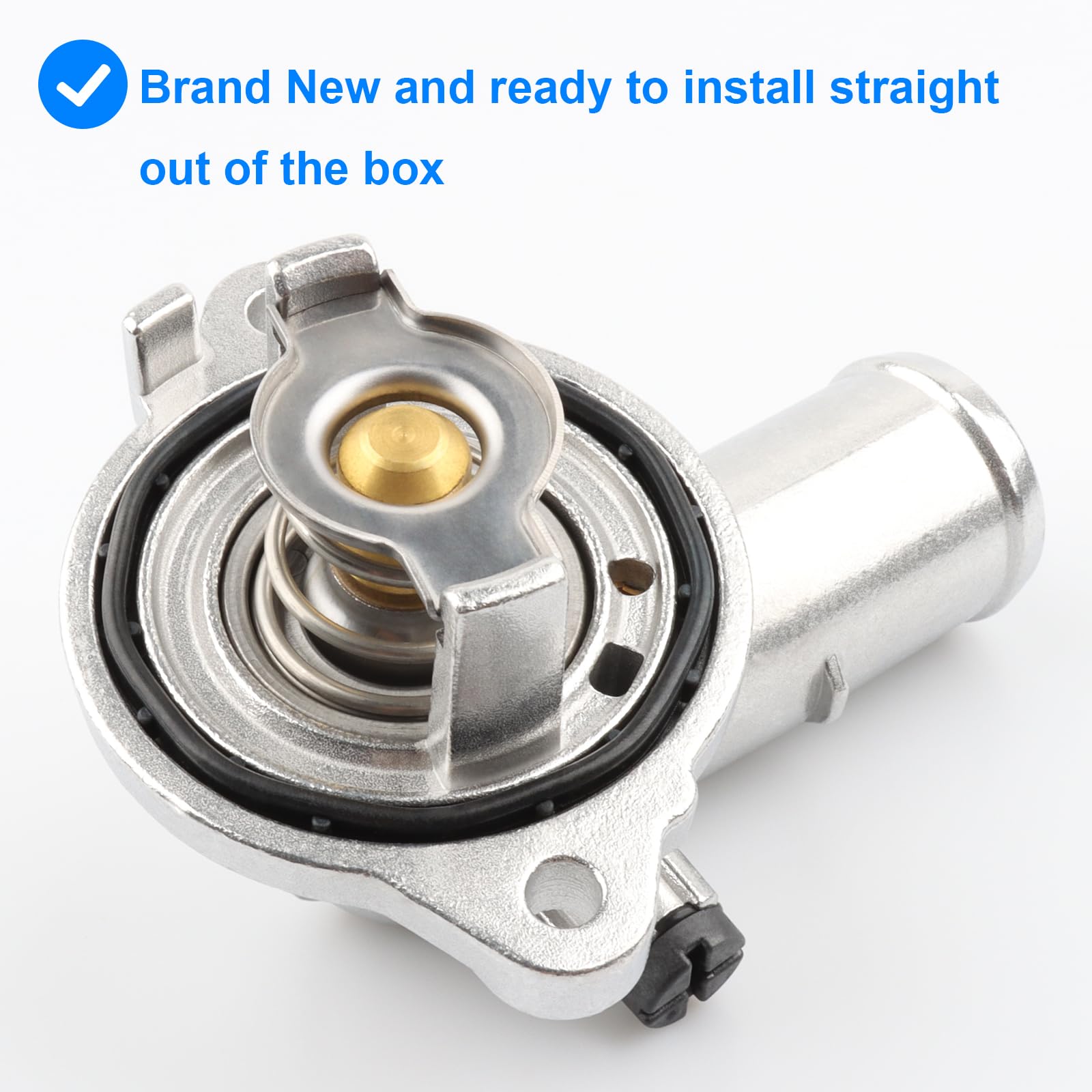 Allmotorparts detailed view of coolant connector and flange for reliable hose attachment