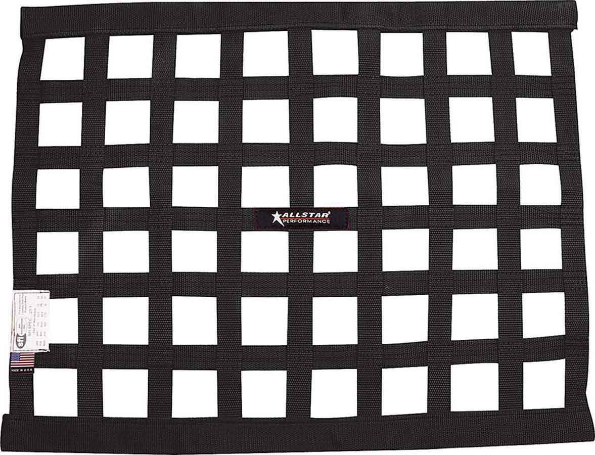 Allstar Performance front view of 18x24 rectangular window net showing border and overall fit