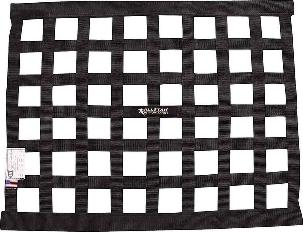 Allstar Performance front view of 18x24 rectangular window net showing border and overall fit