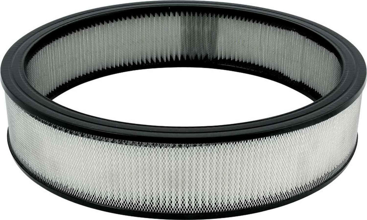 Allstar Performance front view of paper air filter element highlighting fit and airflow benefits