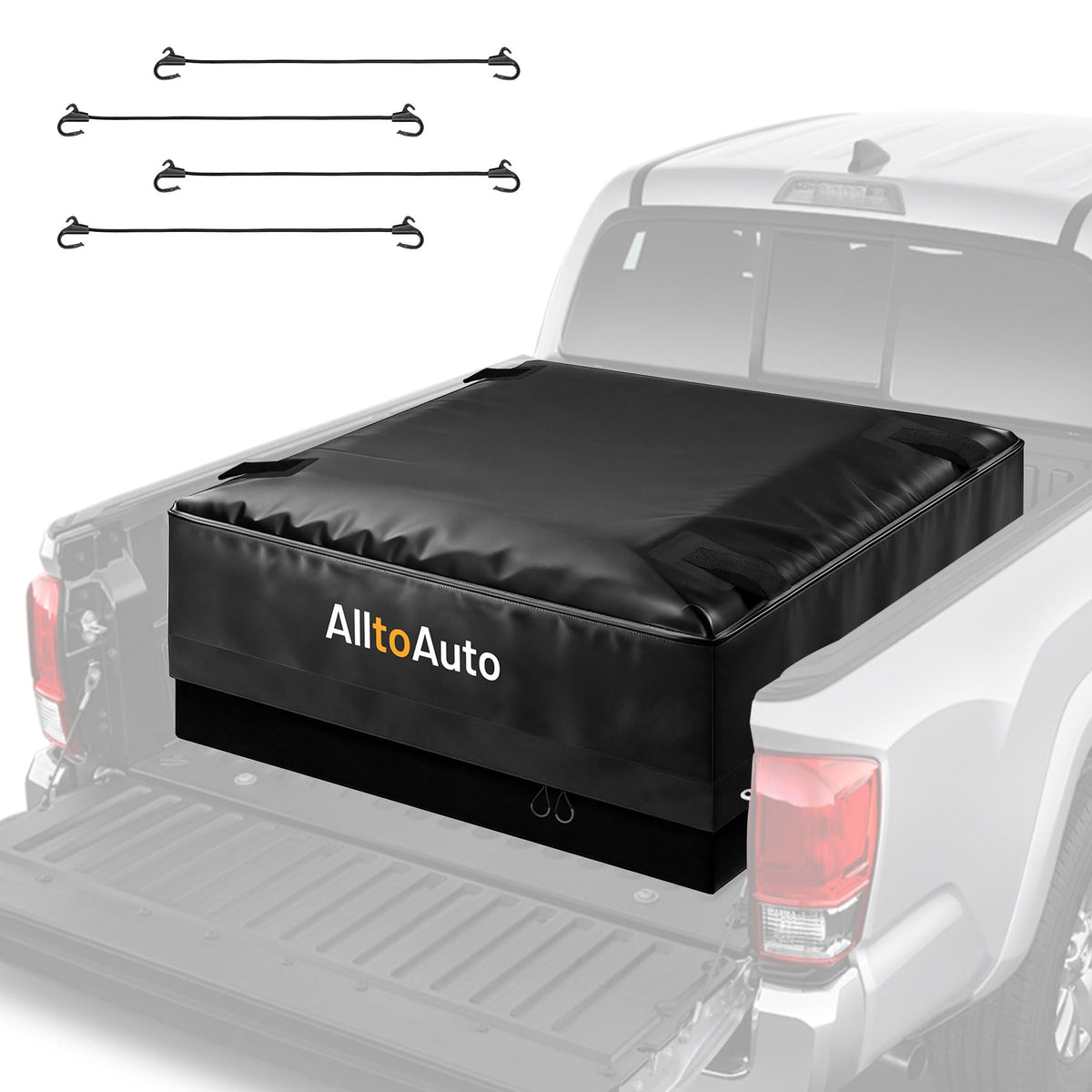 AlltoAuto front view showing full cargo bag and capacity benefit