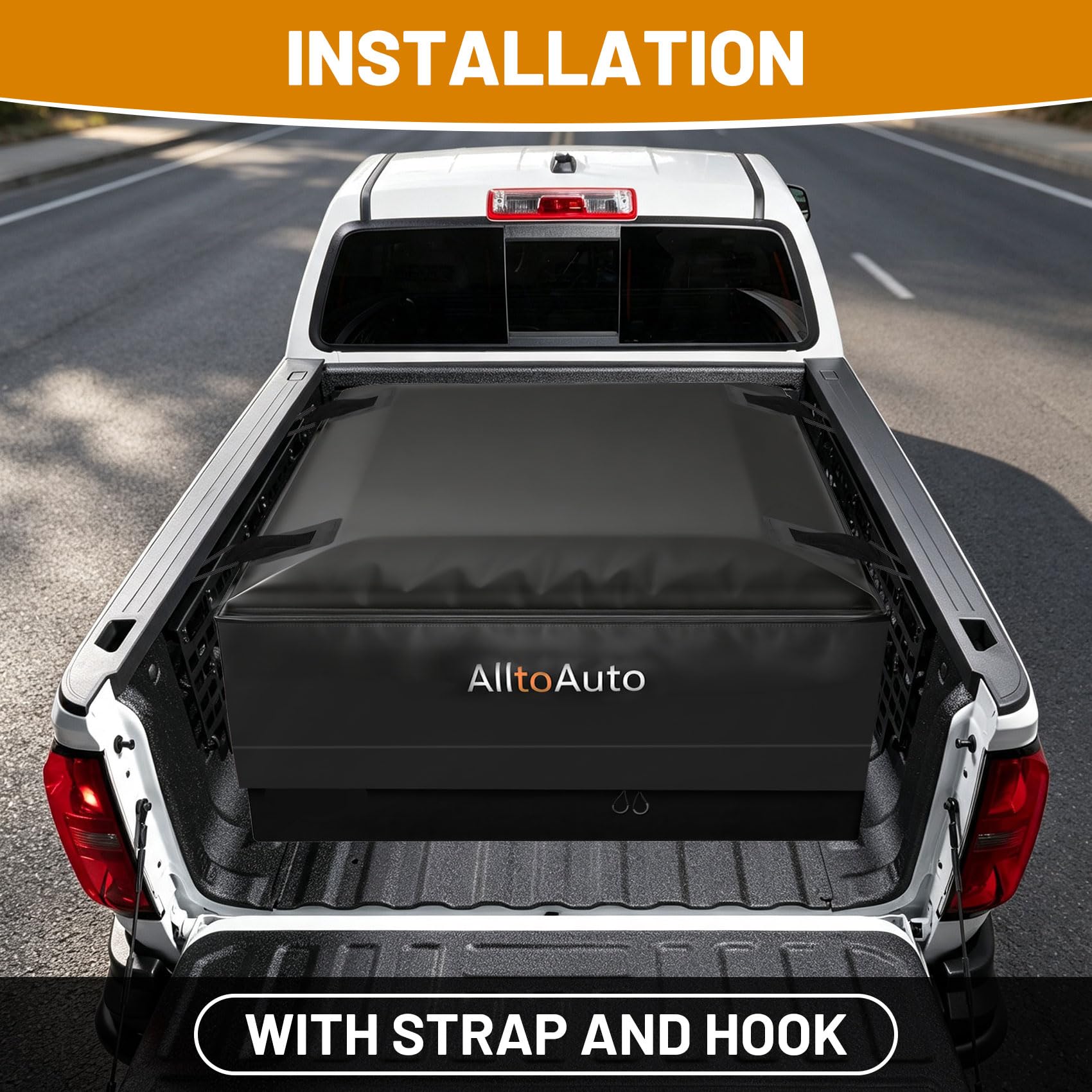 AlltoAuto placed in a full-size pickup bed showing space optimization