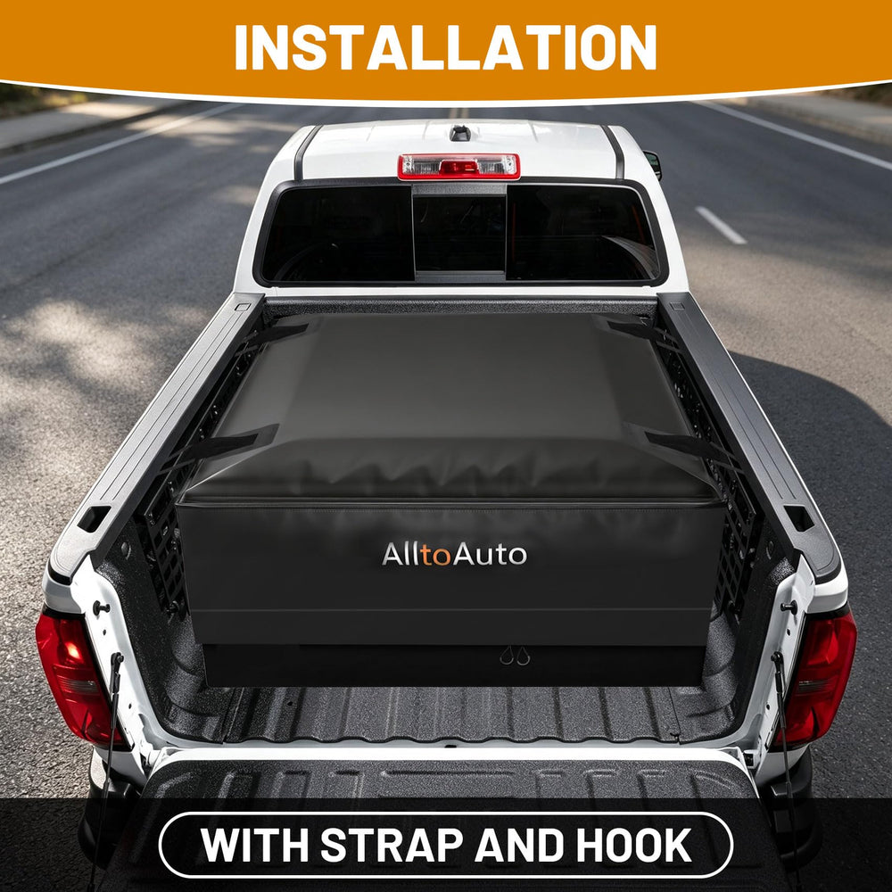 AlltoAuto placed in a full-size pickup bed showing space optimization