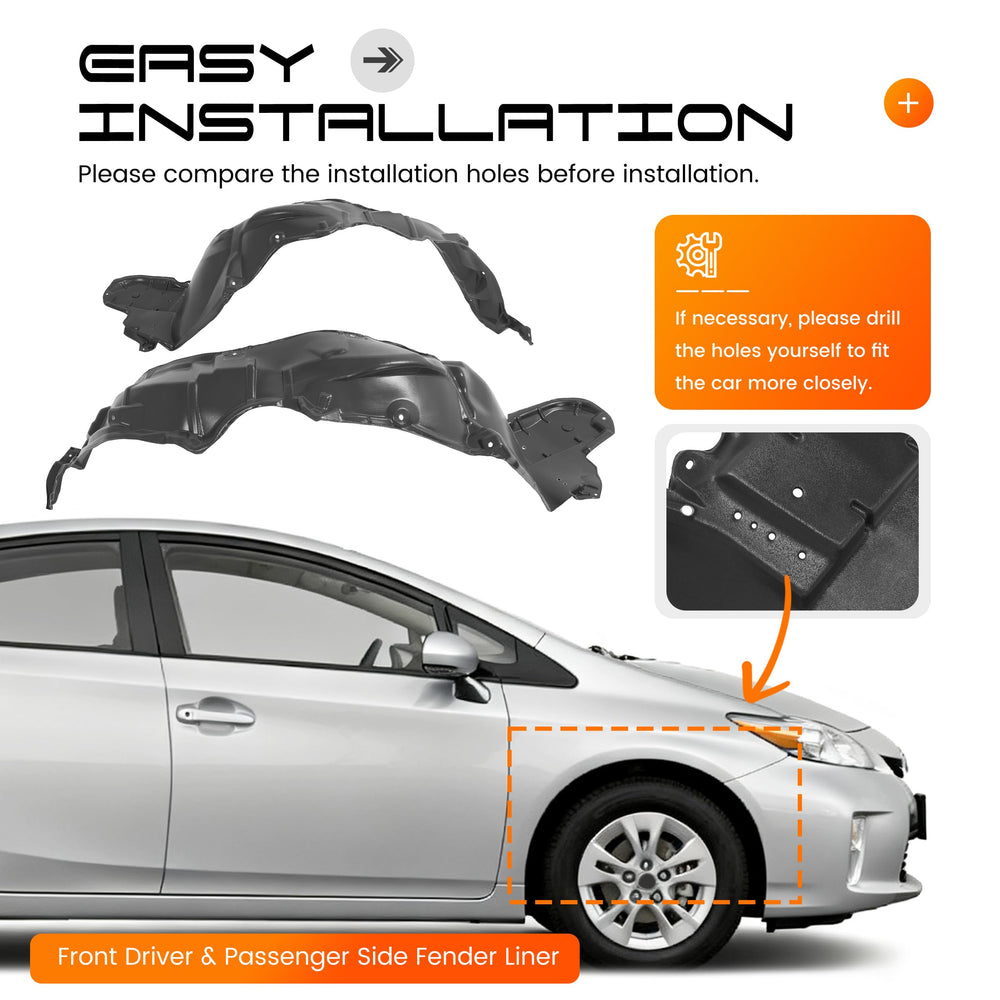 ALMULOO liner mounted in Prius wheel well illustrating debris protection