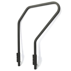 ALMULOO handrail front view mounted on Lippert step showing secure support