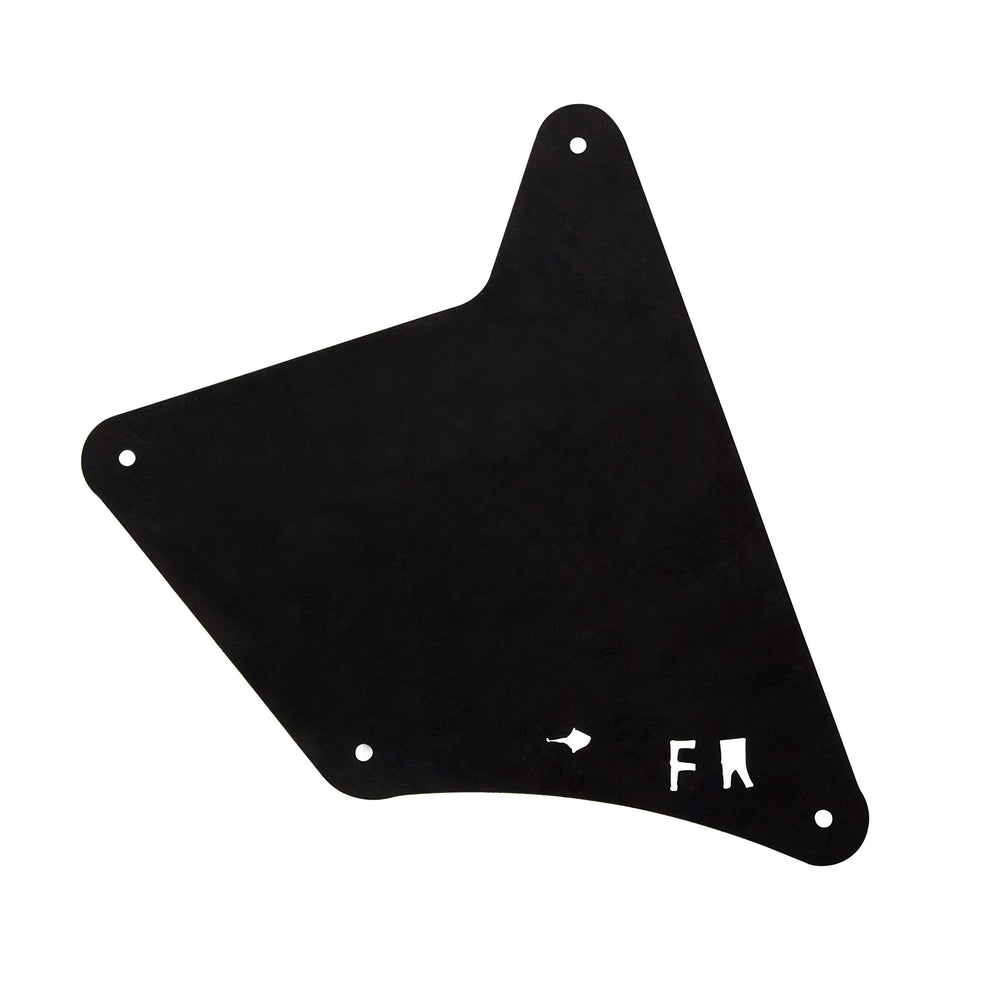 ALMULOO splash guard deflecting gravel on an offroad trail reducing damage