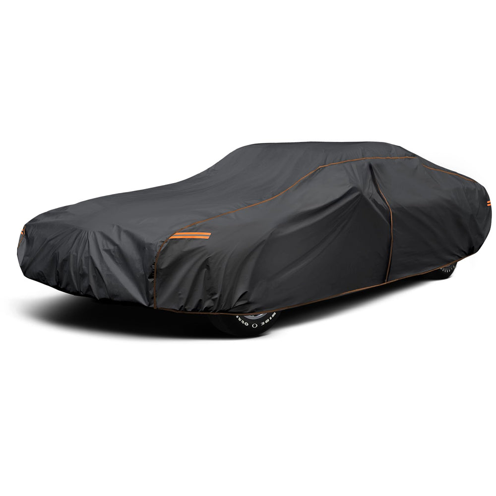 AltoCover front view on a sedan showing full-length protection and fit