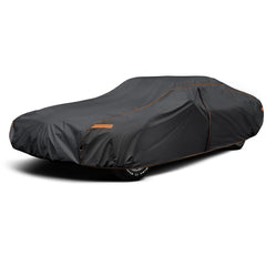 AltoCover front view on a sedan showing full-length protection and fit