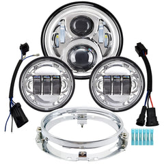 alyoned 7-inch headlight front view shows bright beam and improved road visibility