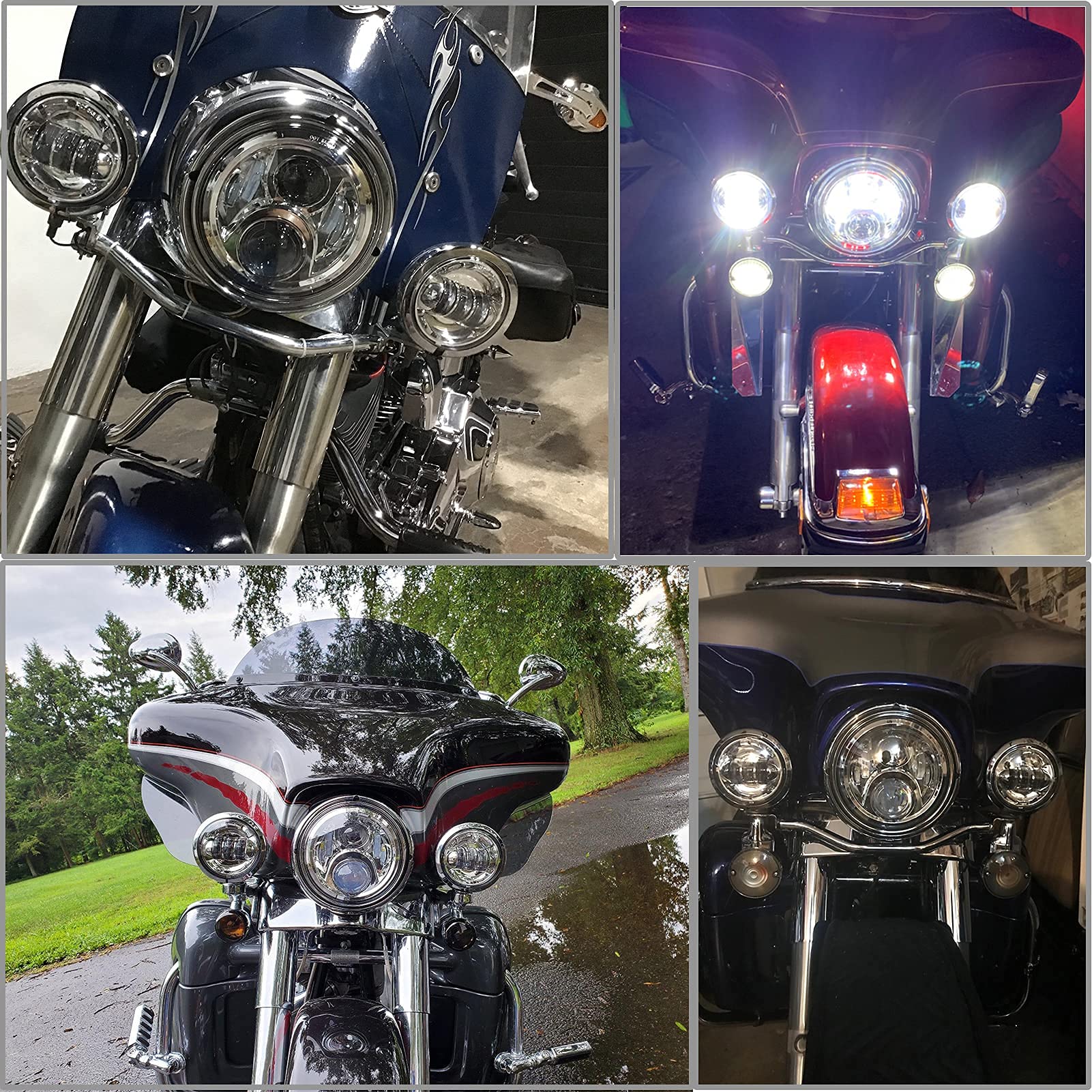 alyoned installed on Harley front end demonstrating upgraded nighttime clarity