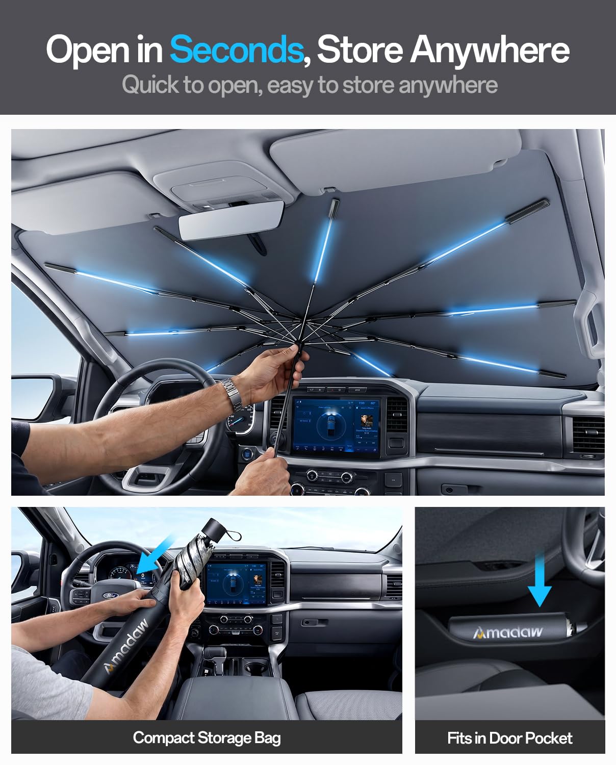 AMADAW installed in Lexus RX windshield demonstrating fast setup and full coverage