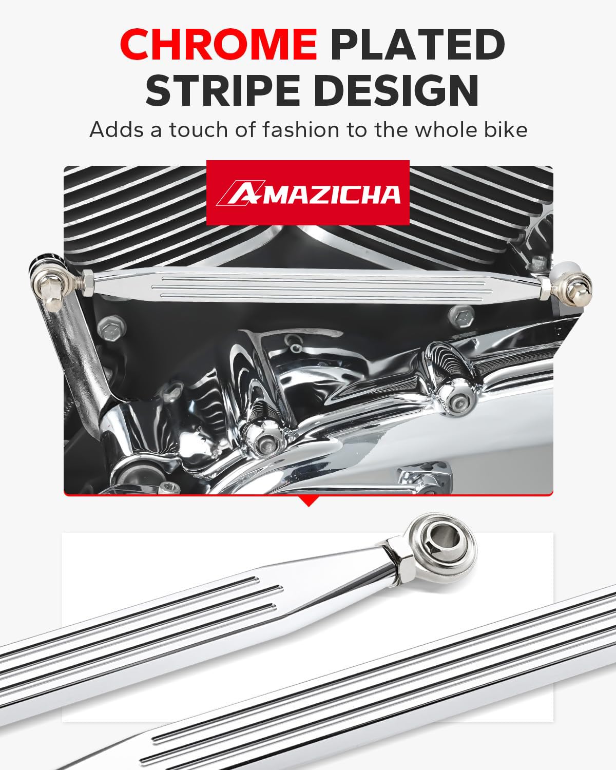 Amazicha chrome-anodized stripe finish adding polished visual appeal