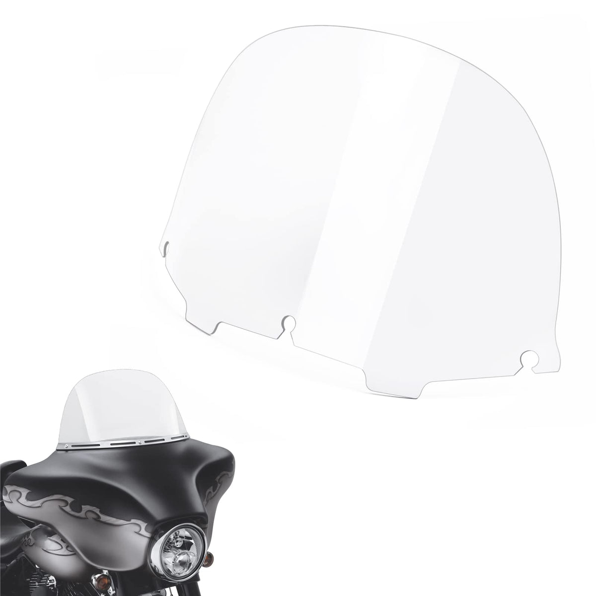 Amazicha clear windshield front profile showing clean airflow benefits