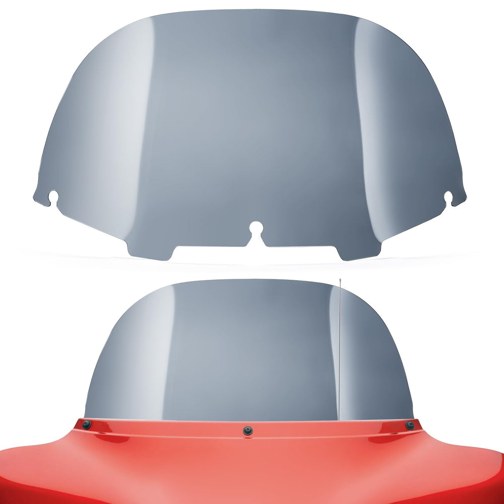 Amazicha front view installed on Harley showing low-profile wind protection