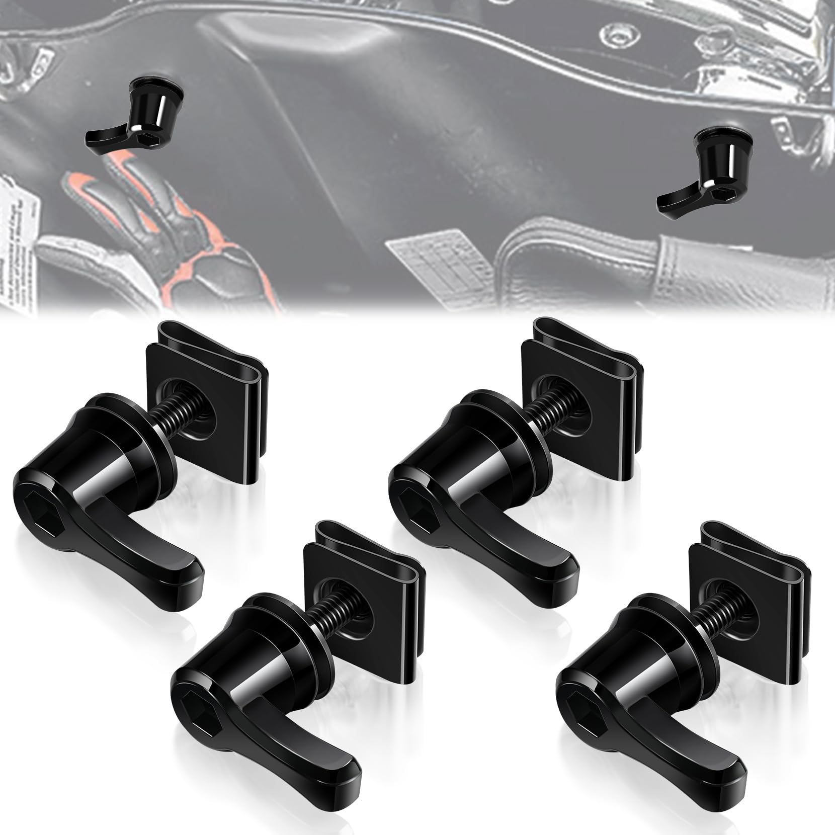 Amazicha front view of mounted saddlebag bolts showing secure fit and theft deterrent