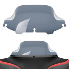 Amazicha front view windshield showing wave-top and smoke tint for improved airflow