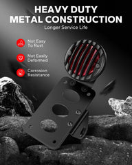 Amazicha mounted on license plate and bracket, provides clear plate illumination