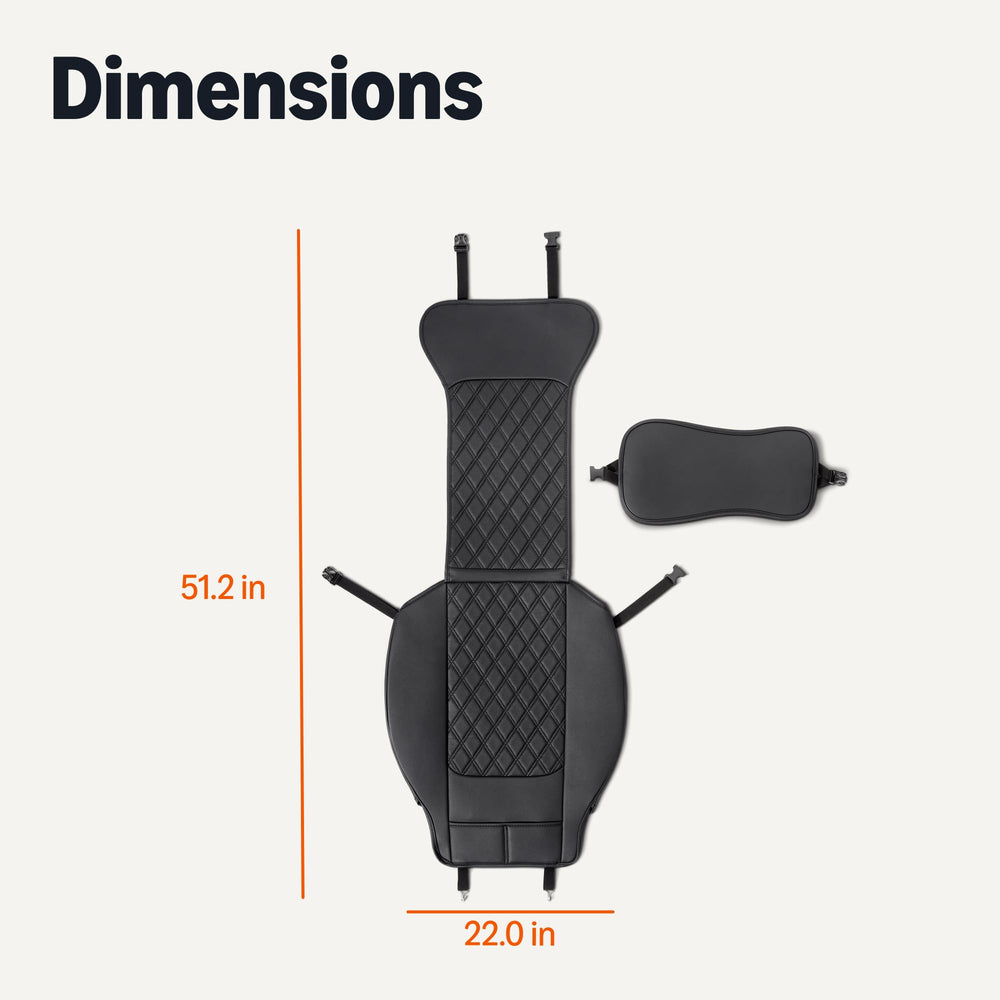 Amazon Basics label and attachment detail showing straps and easy installation