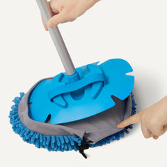 Amazon Basics swivel head angled to clean a roof demonstrating flexible reach and control